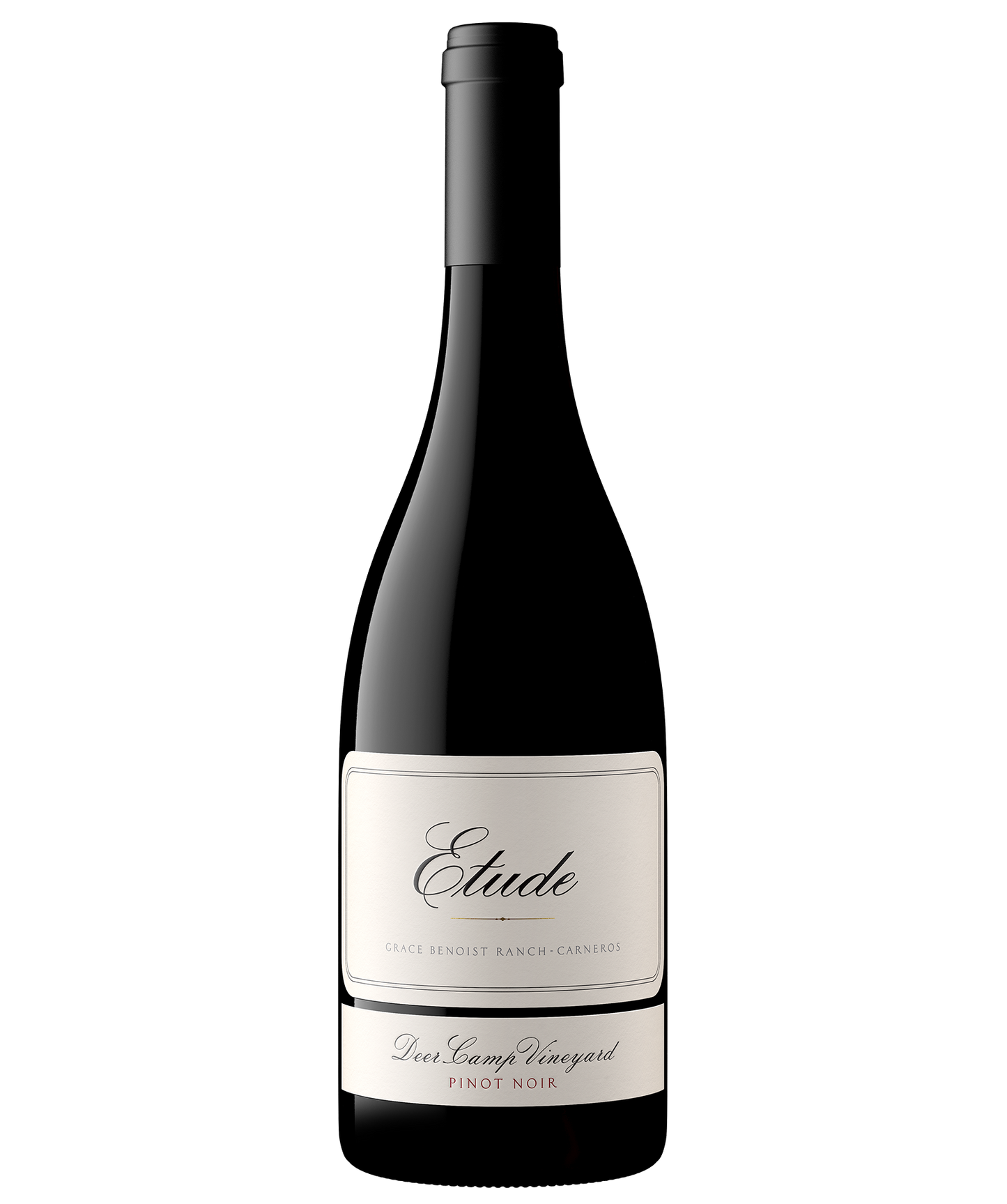 A bottle of Etude Deer Camp Vineyard Pinot Noir