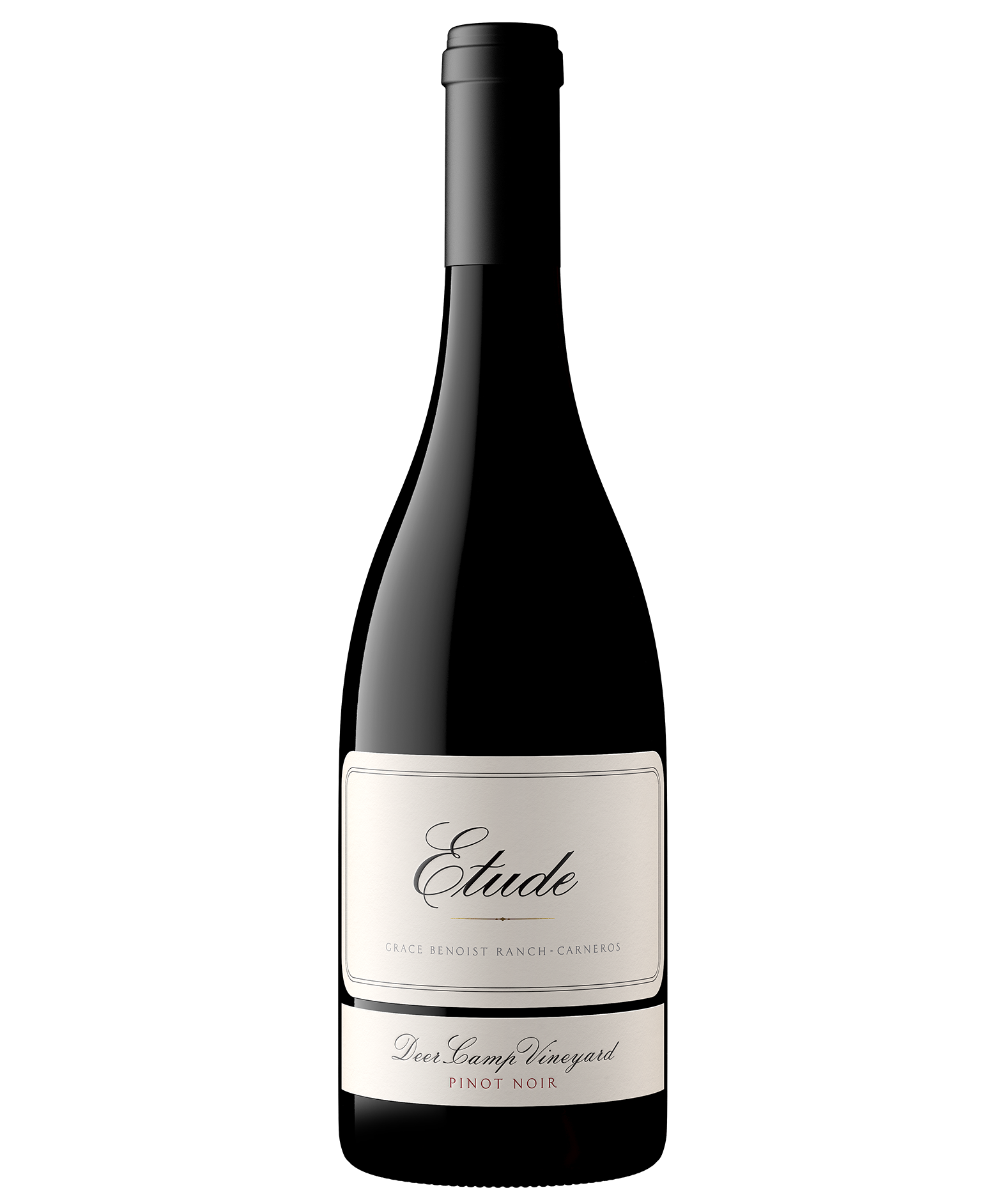 A bottle of Etude Deer Camp Vineyard Pinot Noir