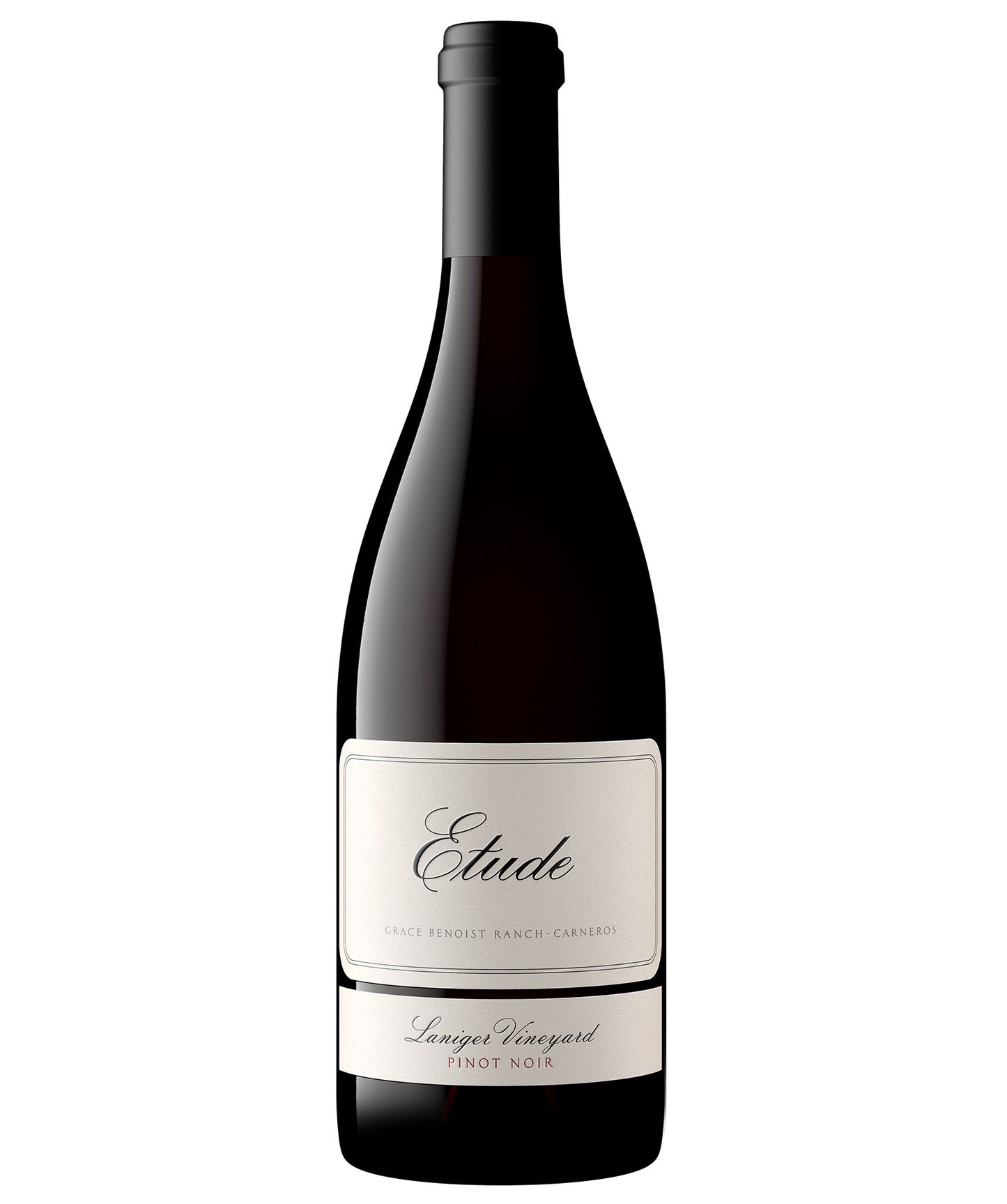 A bottle of Etude Laniger Vineyard Pinot Noir Grace Benoist Ranch in Carneros