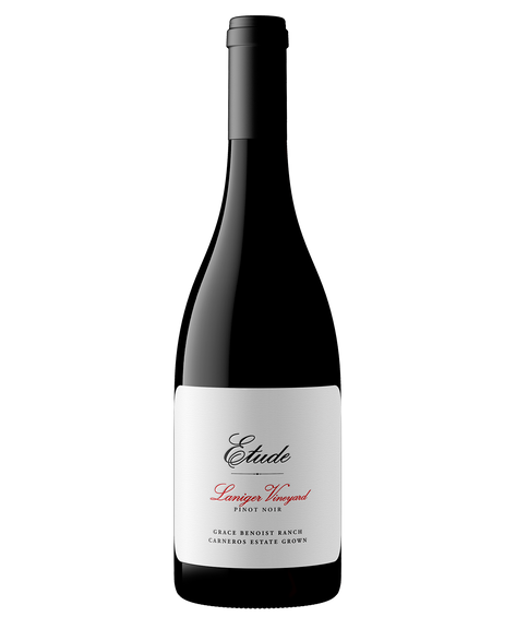 A bottle of Etude Laniger Vineyard Pinot Noir Grace Benoist Ranch in Carneros