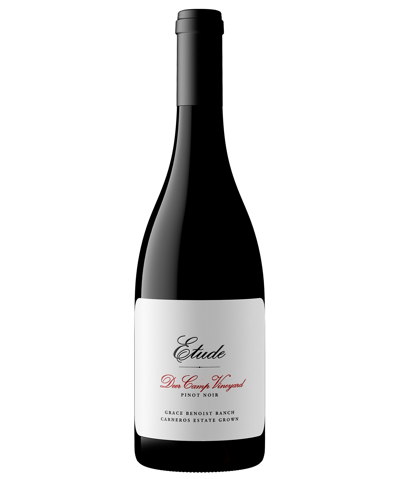 A bottle of Etude Deer Camp Vineyard Pinot Noir